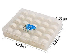 Load image into Gallery viewer, Simthread 25pcs White Prewound Bobbin Thread Size A (SA156) 60WT for Brother Innovis, Babylock, Bernette, Bernina and Janome Embroidery Thread Sewing Thread Machine with Clear Storage Plastic Case DIY