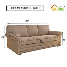 Load image into Gallery viewer, Easy-Going Sofa Slipcover Reversible Sofa Cover Water Resistant Couch Cover with Foam Sticks Elastic Straps Furniture Protector for Pets Kids Children Dog Cat(Sofa, Navy/Ivory)