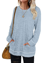 Load image into Gallery viewer, Tunic Sweatshirts for Women with Pockets Lightweight Sweaters Long Sleeve Cute Tops