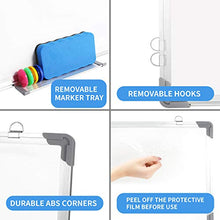 Load image into Gallery viewer, Small Dry Erase White Board 12" x 16", Portable Magnetic Hanging Whiteboard for Wall -3 x Dry Erase Markers, 4 x Magnets, 1 x Eraser, Cubicle Memo Board for Kids, Home, Office, School (White)