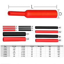 Load image into Gallery viewer, Ginsco 270Pcs 3:1 Shrink Ratio Dual Wall Adhesive Lined Heat Shrink Tubing Tube 6 Size: 3/8",1/4",3/16",1/8",3/32",1/16", 2 Color KIT Black Red