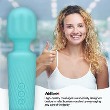 Load image into Gallery viewer, Personal Wand Massager for Men and Women - 20 Vibration Modes & 8 Speeds. Rechargeable Hand Held Massager (Mint)