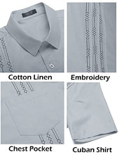 Load image into Gallery viewer, COOFANDY Men's Short Sleeve Linen Shirt Cuban Beach Tops Pocket Button Down Shirts