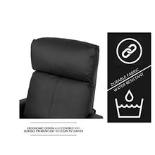 Load image into Gallery viewer, Wingback Recliner Chair Leather Single Modern Sofa Home Theater Seating for Living Room (Black)