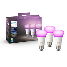 Load image into Gallery viewer, Philips Hue White and Color Ambiance 3-Pack A19 LED Smart Bulb, Bluetooth & Zigbee Compatible (Hue Hub Optional), Works with Alexa & Google Assistant – A Certified for Humans Device (562785)