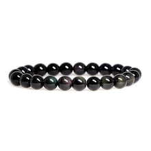 Load image into Gallery viewer, Natural AA Grade Rainbow Obsidian Gemstone 6mm Round Beads Stretch Bracelet 7" Unisex
