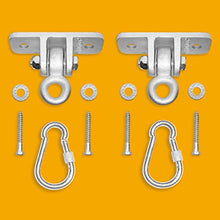 Load image into Gallery viewer, Jungle Gym Kingdom Swing Set Hangers - 4 Heavy Duty Brackets with Locking Snap Hooks for Porch, Patio, Playground - Indoor/Outdoor Hardware & Accessories