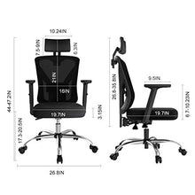 Load image into Gallery viewer, Hbada Ergonomic Office Desk Chair with Adjustable Armrest, Lumbar Support, Headrest and Breathable Skin-Friendly Mesh, Black