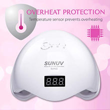 Load image into Gallery viewer, UV LED Nail Lamp, SUNUV UV LED Nail Polish Dryer Gel Machine for Manicure and Pedicure with Sensor and 4 Timers 36W SUN5