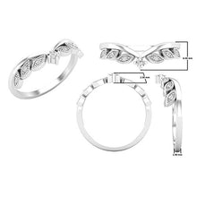 Load image into Gallery viewer, Dazzlingrock Collection 0.10 Carat (ctw) Round White Diamond Ladies Chevron Crown Leaf Wedding Band 1/10 CT, 14K White Gold, Size 7