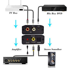 Load image into Gallery viewer, Analog to Digital Audio Converter, Tohilkel 2RCA R/L or 3.5 mm Jack Aux to Toslink SPDIF Optical and Coaxial, Support Dual Ports Output Simultaneously, with Power Adapter
