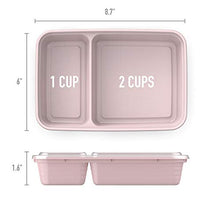 Load image into Gallery viewer, Bentgo Prep 2-Compartment Meal-Prep Containers with Custom-Fit Lids - Microwaveable, Durable, Reusable, BPA-Free, Freezer and Dishwasher Safe Food Storage Containers - 10 Trays & 10 Lids (Blush Pink)