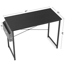 Load image into Gallery viewer, Cubiker Computer Desk 47" Home Office Writing Study Desk, Modern Simple Style Laptop Table with Storage Bag, Black