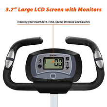 Load image into Gallery viewer, BCAN Folding Exercise Bike, Magnetic Upright Bicycle with Heart Rate, Speed, Distance, Calorie Monitor, 330LBS Support - Grey/Black 2020 Version