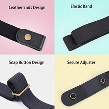 Load image into Gallery viewer, 4 Pieces No Buckle Stretch Women Belt for Jeans Pants, WHIPPY Buckle Free Comfortable Invisible Elastic Belts (Black Khaki Blue Brown, Fit Pants Size 22-36 Inches)