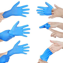 Load image into Gallery viewer, Large Disposable Vinyl Exam Gloves, 100 Count - 4 Mil-Thick -Latex Free Powder Free, Food Safe, Cleaning Gloves-Blue