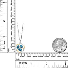 Load image into Gallery viewer, Gem Stone King 925 Sterling Silver and 10K Yellow Gold London Blue Topaz and White G-H Lab Grown Diamond Pendant Necklace For Women (1.84 Cttw, with 18 Inch Chain)