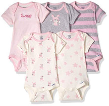 Load image into Gallery viewer, Gerber Baby 5-Pack Organic Short-Sleeve Onesies Bodysuit, bunny, Newborn