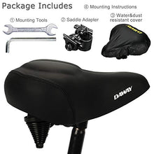 Load image into Gallery viewer, DAWAY Oversized Comfort Bike Seat - C40 Most Comfortable Extra Wide Soft Foam Padded Exercise Bicycle Saddle for Men Women Senior, Universal Fit for Cruiser, Stationary, Spin Bikes & Outdoor Cycling