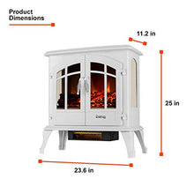 Load image into Gallery viewer, e-Flame USA Jasper Freestanding Electric Fireplace Stove - 3-D Log and Fire Effect (White)