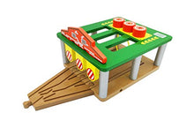 Load image into Gallery viewer, Z MAYABBO Wood Train Track Garage with 3-Way Track for Wooden Train Track Expansion Pack, Compatible with All Major Wooden Railway System