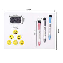 Load image into Gallery viewer, Prefer Green Magnetic Dry Eraser White Board Sheet for Kitchen Refrigerator with Stain Resistant Technology, Organizer & Planner Whiteboard 12” X 8”, Include 1 Eraser, 3 Markers & 6 Fridge Magnets