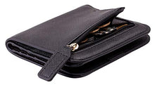 Load image into Gallery viewer, Toughergun Womens Rfid Blocking Small Compact Bifold Leather Pocket Wallet Ladies Mini Purse with ID Window (CH Black)