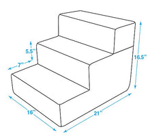 Load image into Gallery viewer, Best Pet Supplies Foldable Foam Pet Steps for Small Dogs and Cats, Portable Ramp Stairs for Couch, Sofa, and High Bed Climbing, Non-Slip Balanced Indoor Step Support, Paw Safe - Gray Lattice, 3-Step