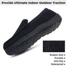 Load image into Gallery viewer, Mens Moccasin Slippers with Memory Foam Cozy House Slippers with Rubber Soles Non Slip House Shoes Indoor Outdoor Grey Size 11