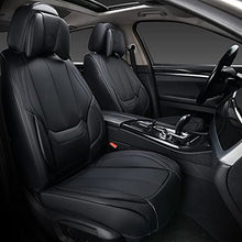 Load image into Gallery viewer, Coverado Front and Back Seat Covers 4 Pieces, Waterproof Nappa Leather Auto Seat Protectors Full Set with Head Pillow, Universal Car Accessories Fit for Most Sedans SUV Pick-up Truck, Black