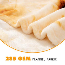 Load image into Gallery viewer, CASOFU Burritos Blanket, Double Sided Giant Flour Tortilla Throw Blanket, Novelty Tortilla Blanket for Your Family, 285 GSM Soft and Comfortable Flannel Taco Blanket for Adults. (Beige, 60 inches)