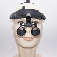 Load image into Gallery viewer, Rong-- 3.5X 420Mm Double Eye Loupe Optical Magnifying Glass Dental Surgery Headband Magnifier Suitable for Stomatology Otolaryngology Cosmetic and Plastic Surgery