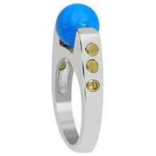 Load image into Gallery viewer, Orchid Jewelry 7.50 CTW Natural 8MM Ball Blue Turquoise 925 Sterling Silver Halo Ring For Women – A December Birthstone Gemstone-A Unique Design Perfect As An Wedding Ring Or a Top Gift Idea For Her