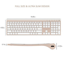 Load image into Gallery viewer, Wireless Keyboard Mouse, Jelly Comb 2.4GHz Ultra Slim Full Size Rechargeable Wireless Keyboard and Mouse Combo for Windows, Laptop, Notebook, PC, Desktop, Computer (White and Gold)