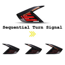Load image into Gallery viewer, inginuity time LED Tail Lights For Honda Civic 10Th Gen Sedan 2016-2021 DRL Start Up Animation Sequential Indicator Rear Lamp Assembly (Not For Hatchback) (Black)