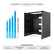 Load image into Gallery viewer, StarTech.com 6U Wall Mount Network Rack - 14 Inch Deep (Low Profile) - 19" Patch Panel Bracket for Shallow Server and IT Equipment, Network Switches - 44lbs/20kg Weight Capacity, Black (WALLMOUNT6)