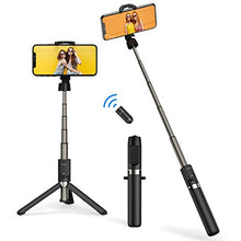 Load image into Gallery viewer, ATUMTEK Bluetooth Selfie Stick Tripod, 360° Rotation Mini Extendable Selfie Stick with Wireless Bluetooth Remote for iPhone 11/11 Pro/XS Max/XR/XS/X/8/7/6s/6 Plus, Samsung, Huawei Smartphones