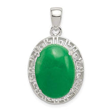 Load image into Gallery viewer, 925 Sterling Silver Jade Greek Key Pendant Charm Necklace Natural Stone Fine Jewelry For Women Gifts For Her