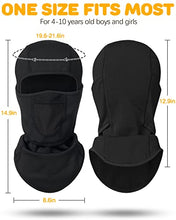 Load image into Gallery viewer, Breathable Kids Balaclava Ski Mask Boys Girls-Unique Design-Movable Face Part Black