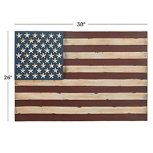 Load image into Gallery viewer, Deco 79 American Flag Rustic Wall Art,Wrought Iron Wall Decor 13965 Red 38 in x 1 in x 26 in (L x W x H)