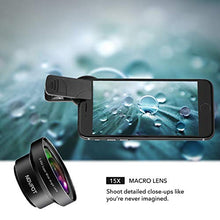 Load image into Gallery viewer, Phone Camera Lens, NOVPOT Pro Phone Lens Kit, 25X Zoom Telephoto Lens, 0.45X Wide Angle Lens & 15X Macro Lens Compatible with iPhone,iPad,Most Android Phones and Smartphones with Tripod