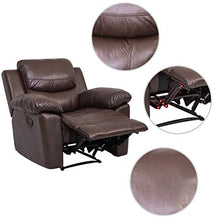 Load image into Gallery viewer, JUNTOSO 3 Pieces Recliner Sofa Sets Bonded Leather Lounge Chair Loveseat Reclining Couch for Living Room - Chocolate