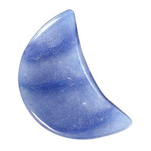 Load image into Gallery viewer, rockcloud Pack of 4 Healing Crystals Moon Shape Worry Stones Pocket Stone Hand Carved Ornamant Home Decoration, Blue Aventurine