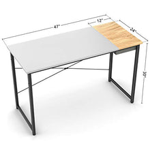 Load image into Gallery viewer, Cubiker Computer Desk 47" Home Office Writing Study Laptop Table, Modern Simple Style Desk with Drawer, White Natural