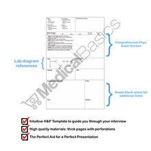 Load image into Gallery viewer, H&P Notebook - Medical History and Physical Notebook, 100 Medical templates with Perforations