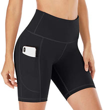 Load image into Gallery viewer, IUGA Workout Shorts for Women with Pockets High Waisted Biker Shorts for Women Yoga Shorts Running Shorts Black