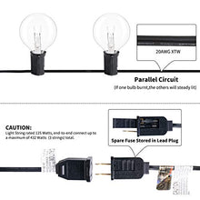 Load image into Gallery viewer, Brightown Outdoor String Lights-2 Pack 25Ft G40 Globe Patio Lights with 26 Edison Glass Bulbs(1 Spare), Waterproof Connectable Hanging Light for Backyard Porch Balcony Decor, E12 Socket Base, Black