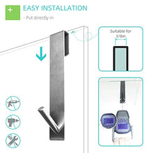 Load image into Gallery viewer, SUCUAYEO Shower Door Hooks, 7 Inches Silver 3 Pack, Over The Door Hooks for Bathroom Frameless Glass Shower Door, Extended Towel Hooks
