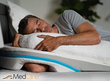 Load image into Gallery viewer, MedCline Shoulder Relief Wedge and Body Pillow System, One Size, Right or Left Side Sleeping Comfort, Medical Grade, Removable Cover