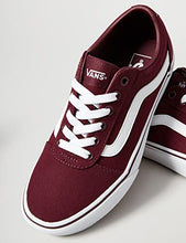 Load image into Gallery viewer, Vans Women's WM Ward Sneaker, Red ((Canvas) Burgundy Olq), 8